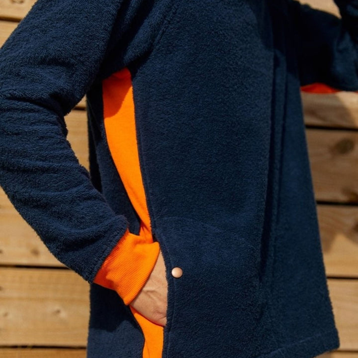 Hampstead Hoodie (Unisex) - Navy and Orange