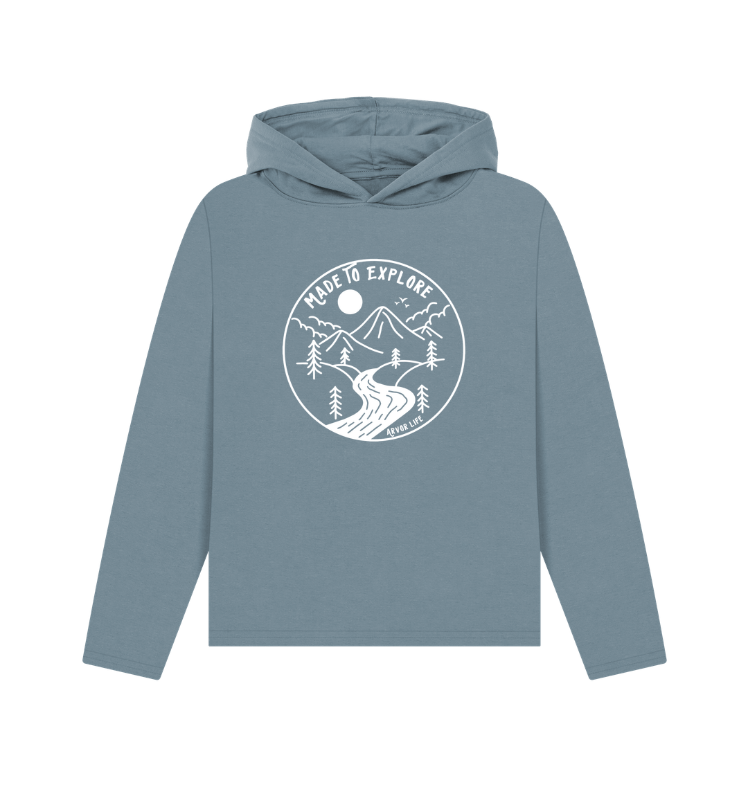 Stone Blue Printed Hoody
