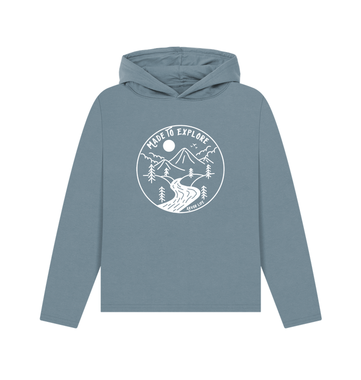 Stone Blue Printed Hoody