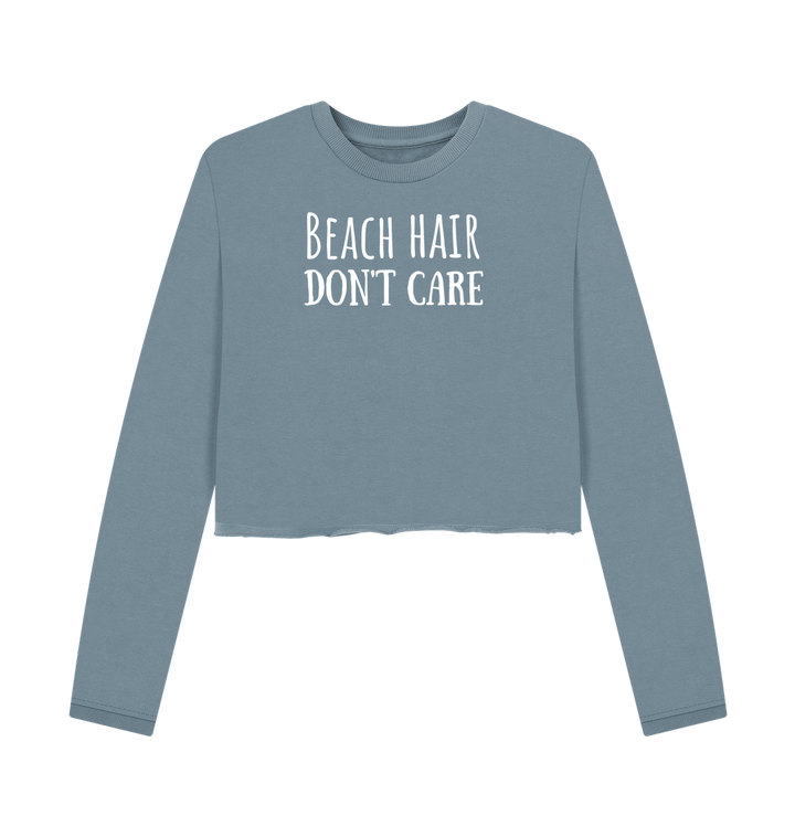 Stone Blue Printed Boxy Jumpers