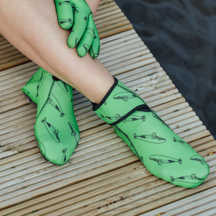 EasyOff™ Swimming Socks in Green Neon with Kevlar Soles