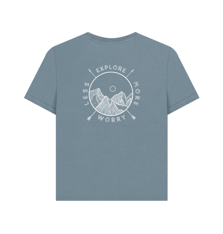 Stone Blue Printed T-shirt