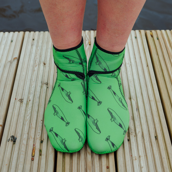 EasyOff™ Swimming Socks in Green Neon with Kevlar Soles