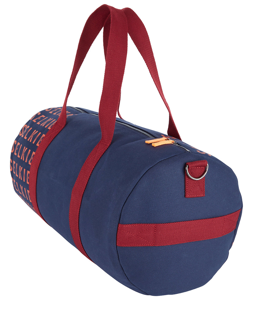 SELKIE CANVAS BARREL BAG - NAVY with Logo