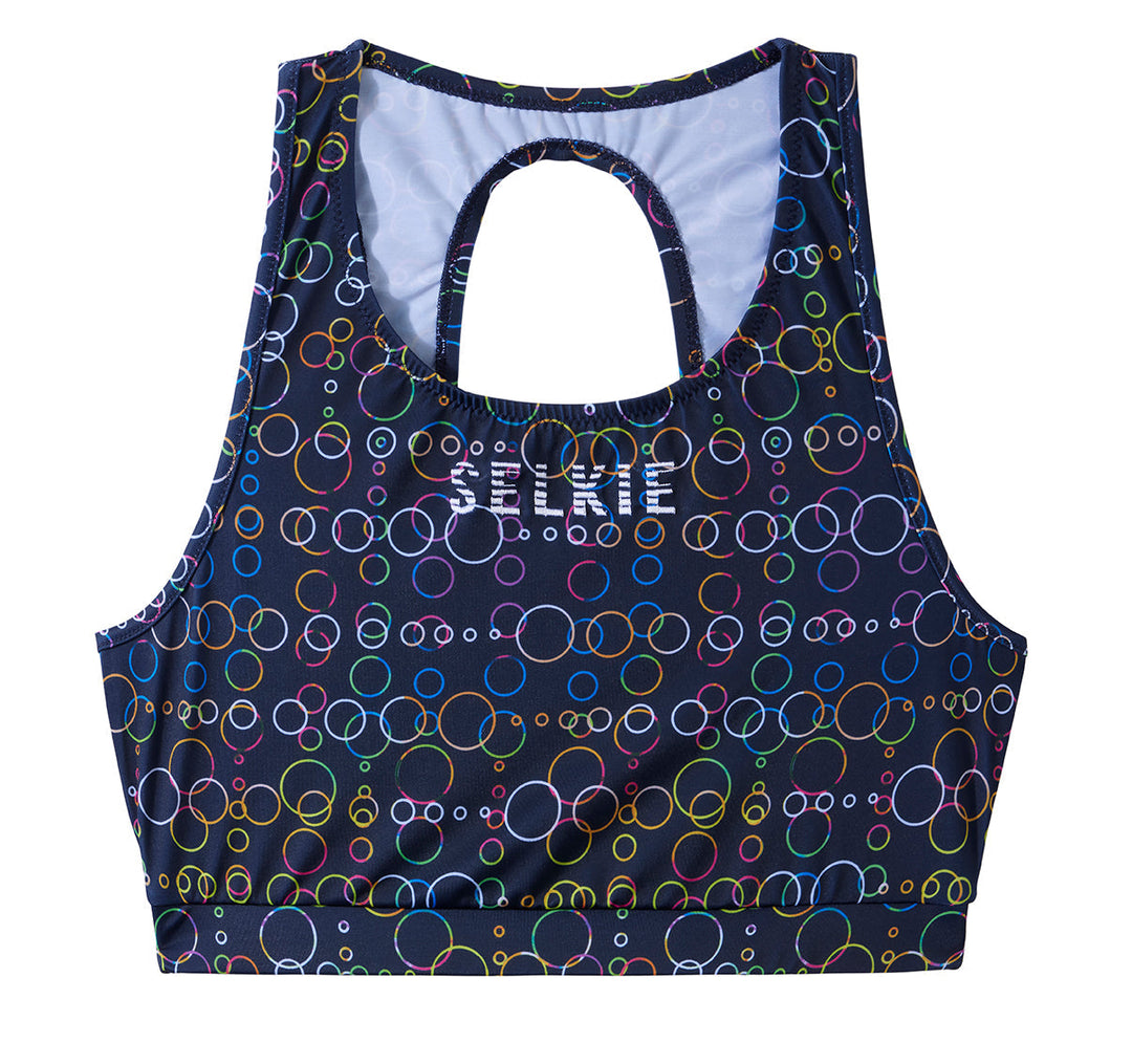 SELKIE TOKYO BIKINI TOP IN MIDNIGHT BLUE BUBBLE PRINT