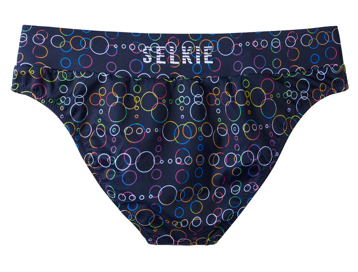 SELKIE TOKYO BIKINI PANT IN MIDNIGHT BLUE BUBBLE PRINT