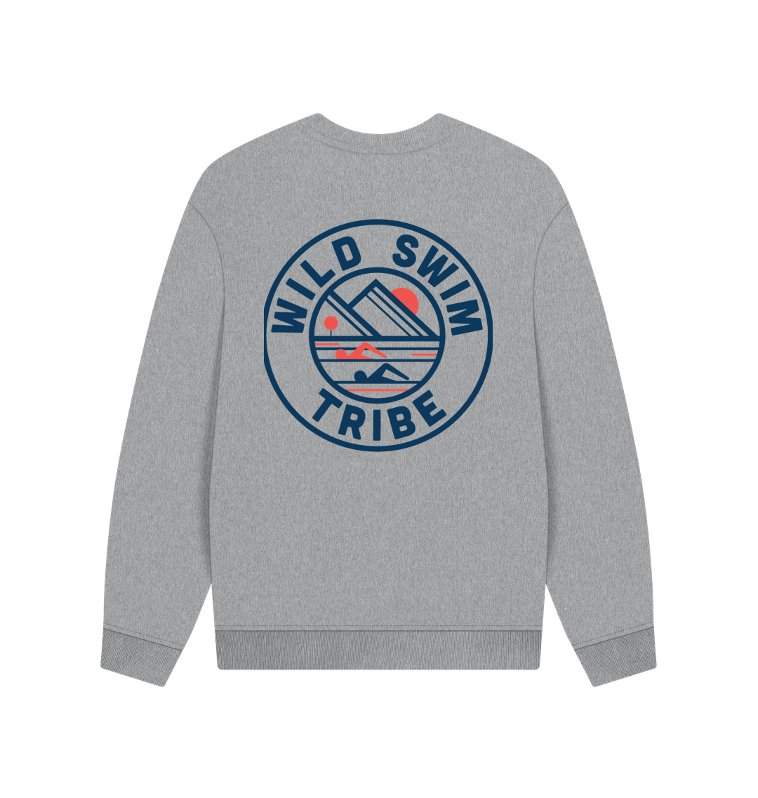 Athletic Grey Printed Sweater Back