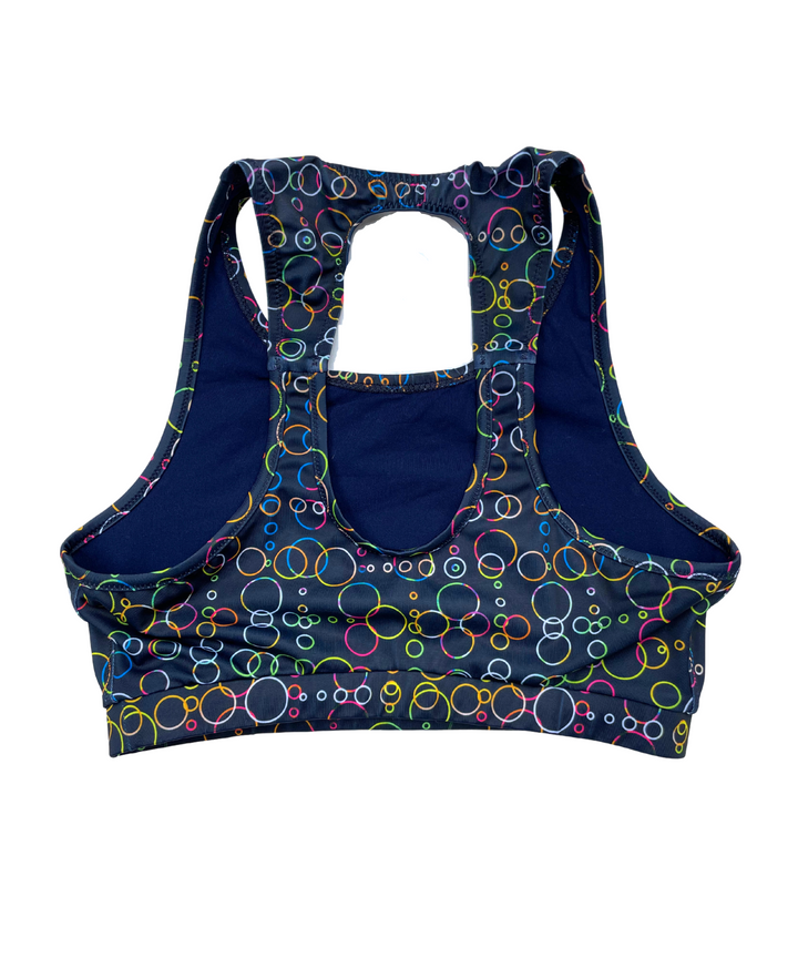 SELKIE TOKYO BIKINI TOP IN MIDNIGHT BLUE BUBBLE PRINT