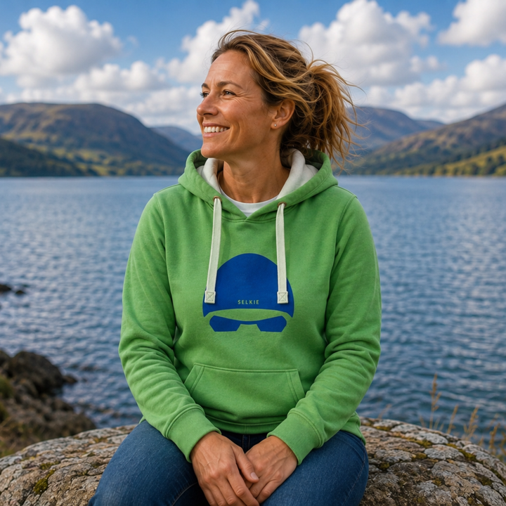 UNISEX PEAPOD POP OVER CAP &amp; GOOGLES HOODIE by SELKIE