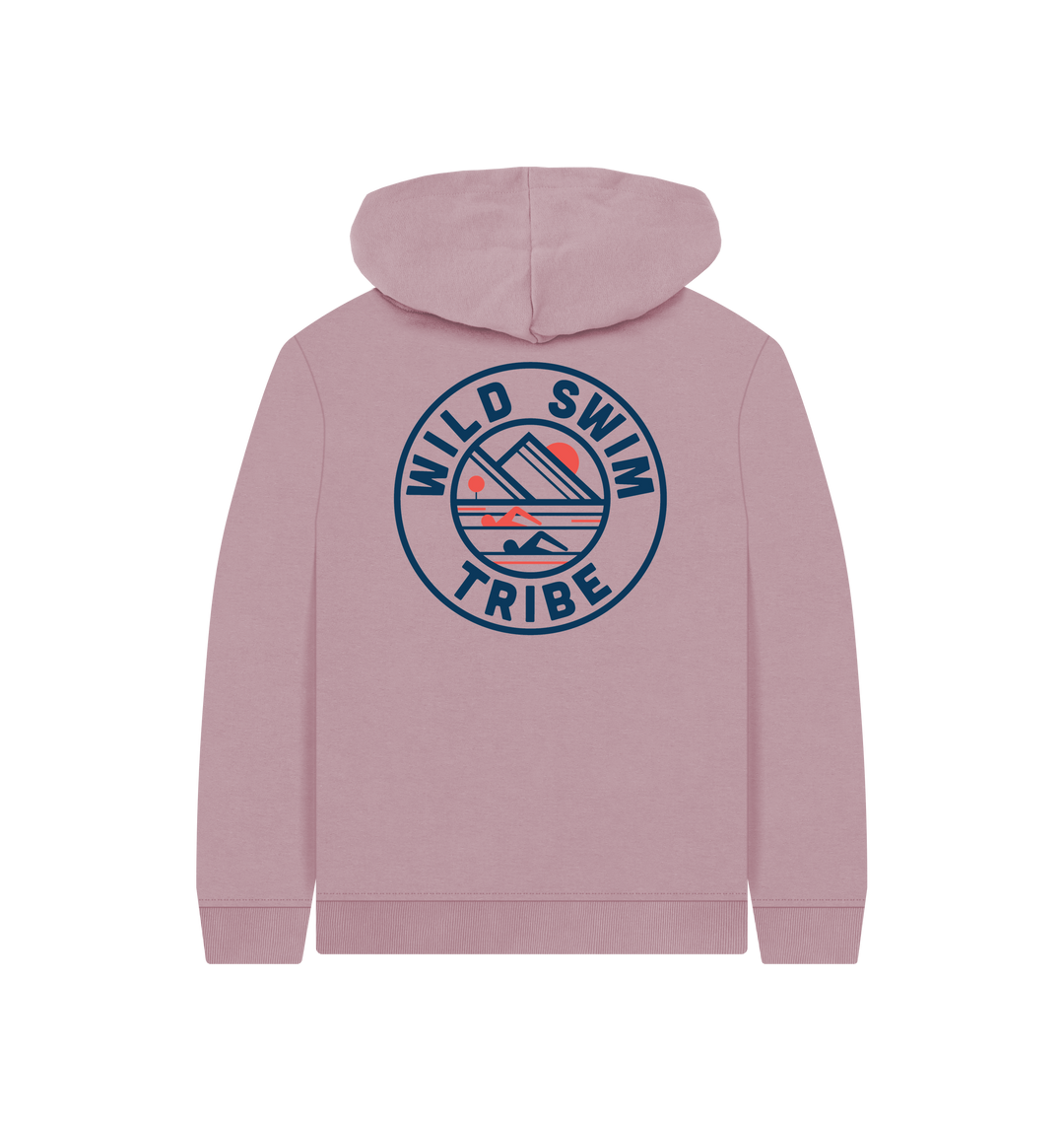 Mauve Printed Kids Hoodie