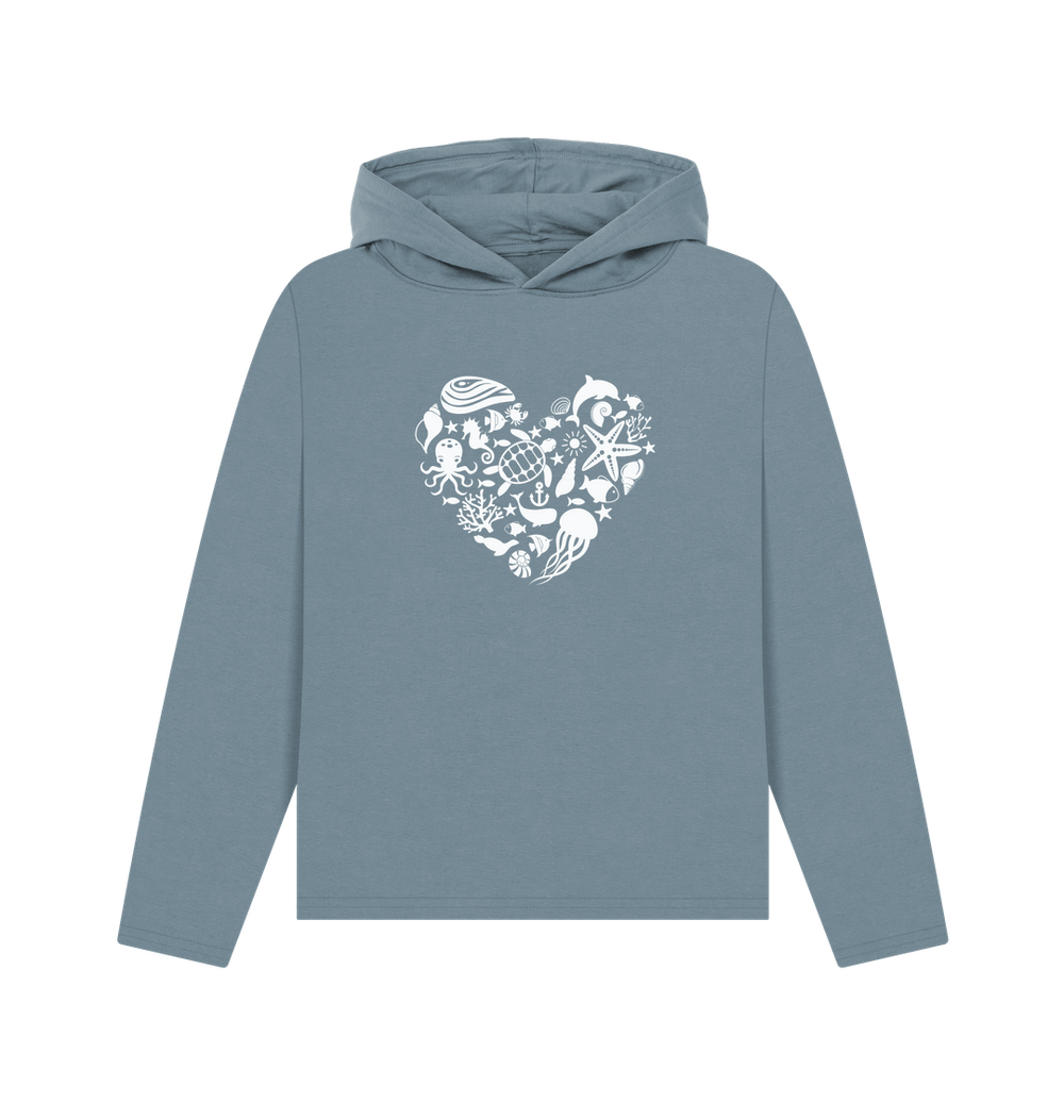 Stone Blue Printed Hoody