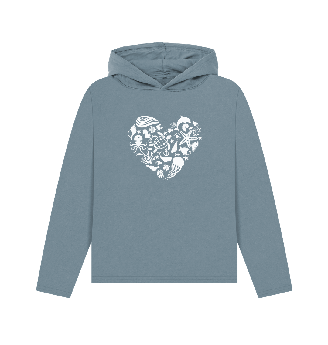 Stone Blue Printed Hoody