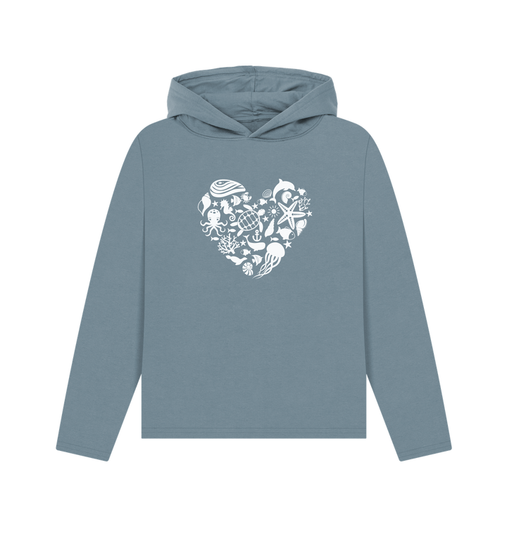 Stone Blue Printed Hoody