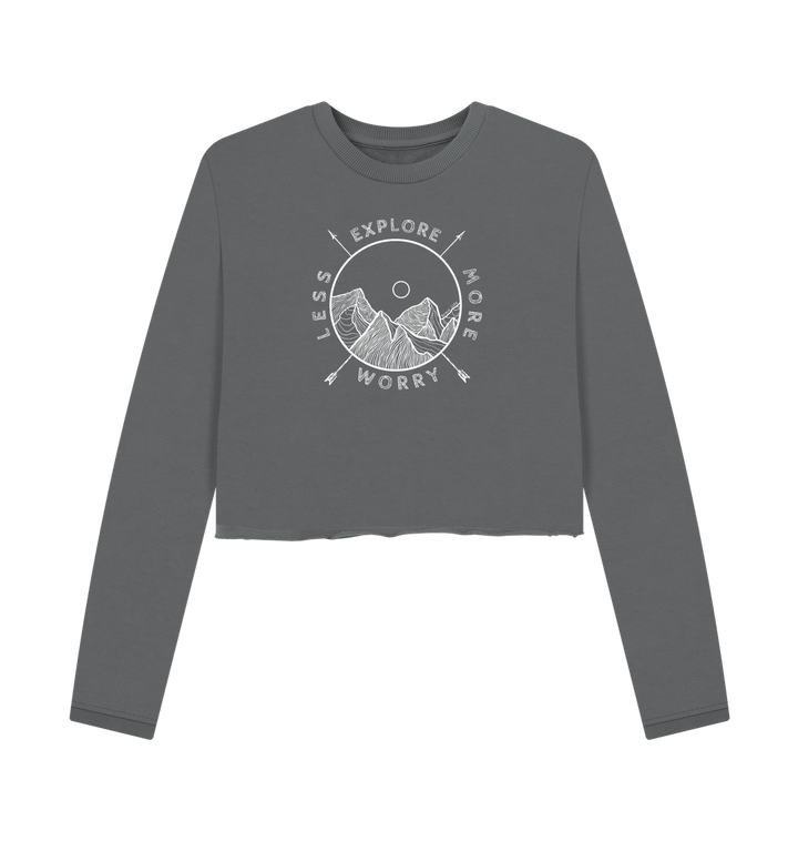 Slate Grey Printed Boxy Jumpers