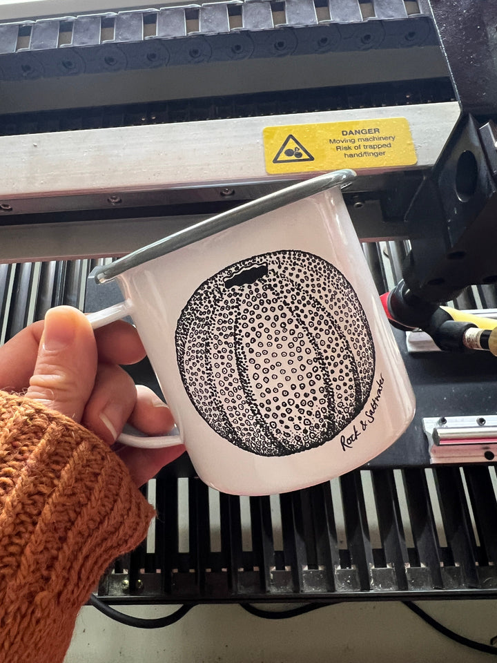 Sea urchin enamel mug