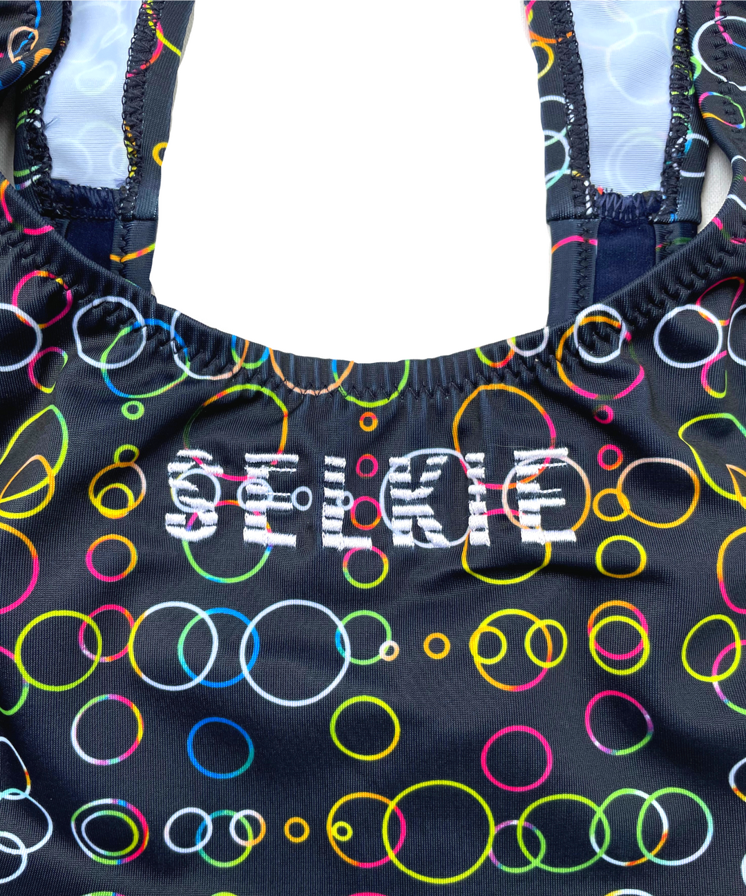 SELKIE TOKYO BIKINI TOP IN MIDNIGHT BLUE BUBBLE PRINT