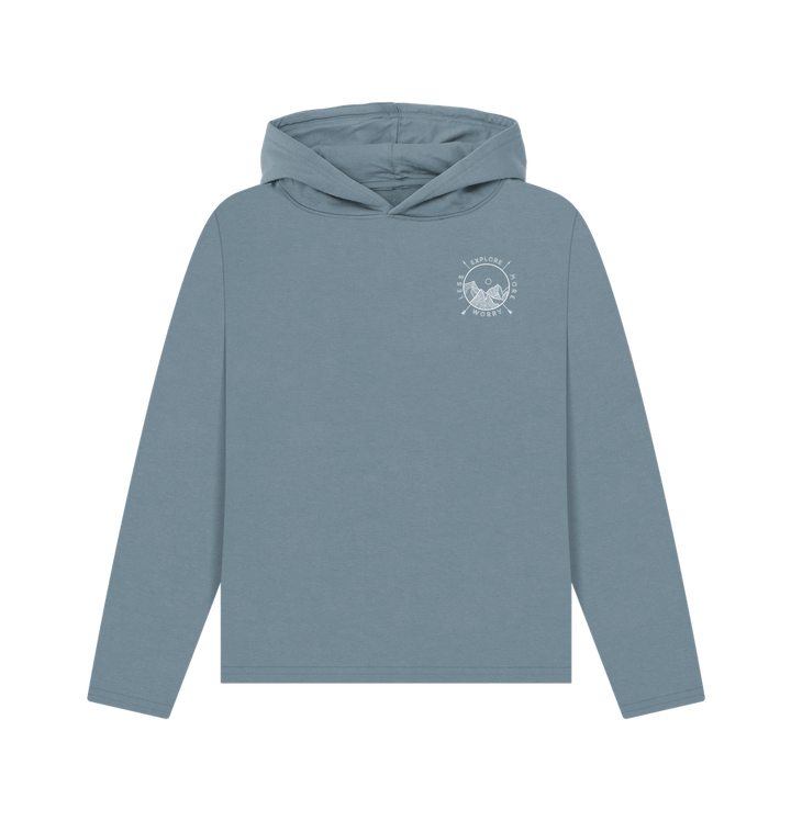 Stone Blue Printed Hoody