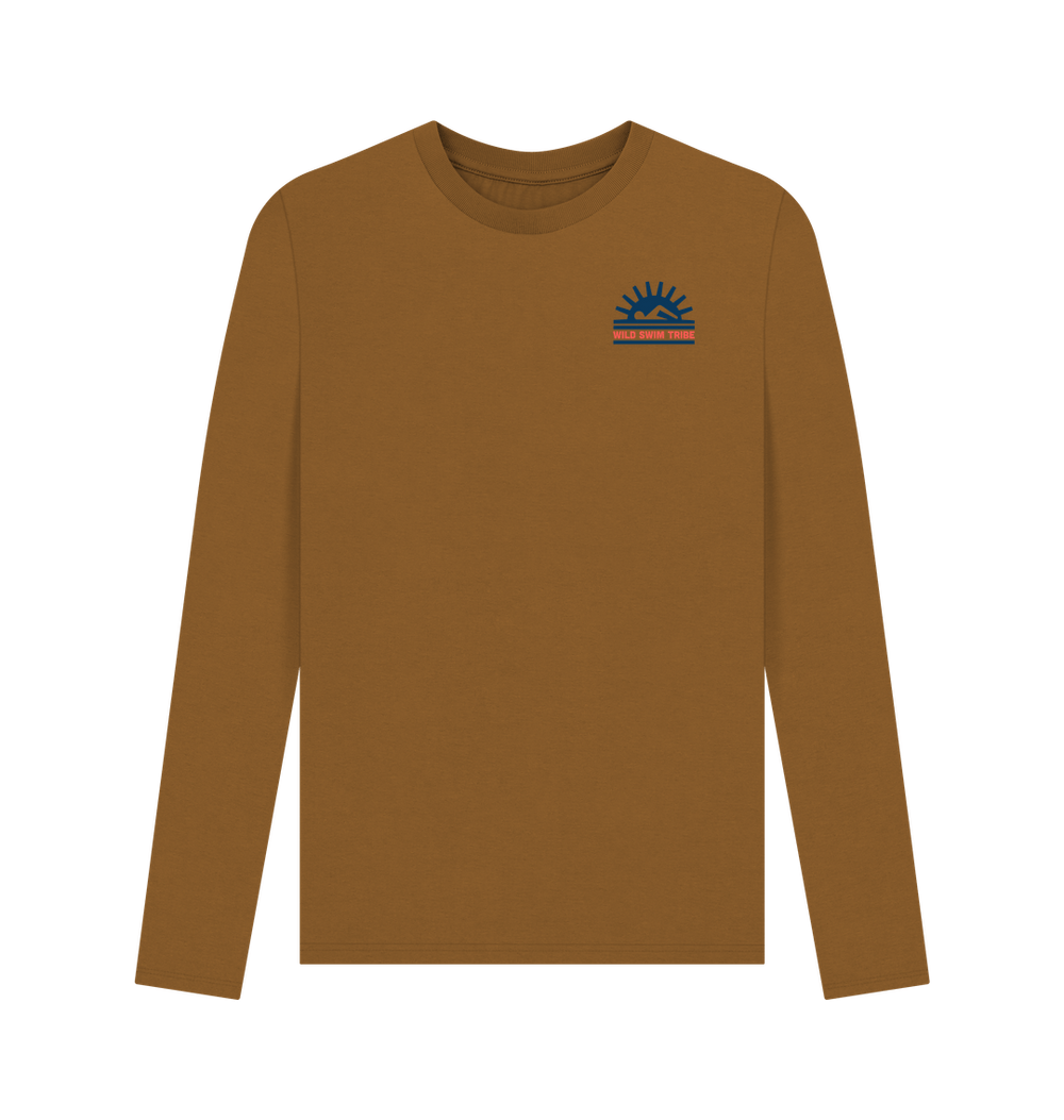 Brown Printed Long Sleeve T Shirt Front
