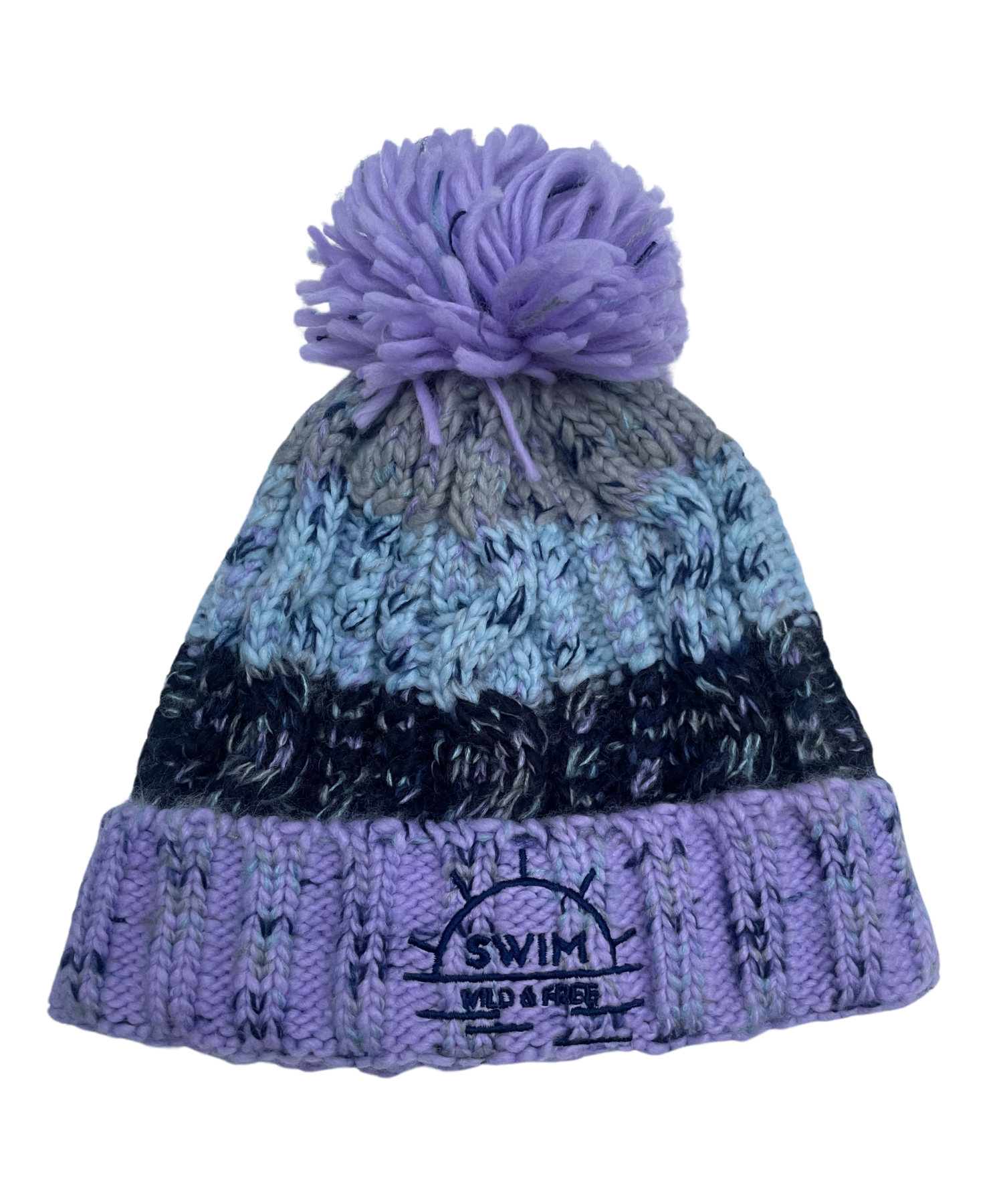 Swim Wild & Free Branded Bobble Hat Lavender Mist