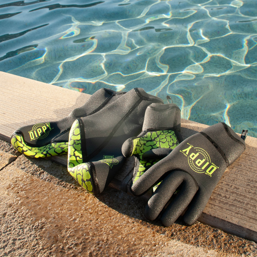 Neoprene 3MM Swim Socks - Grey/Green