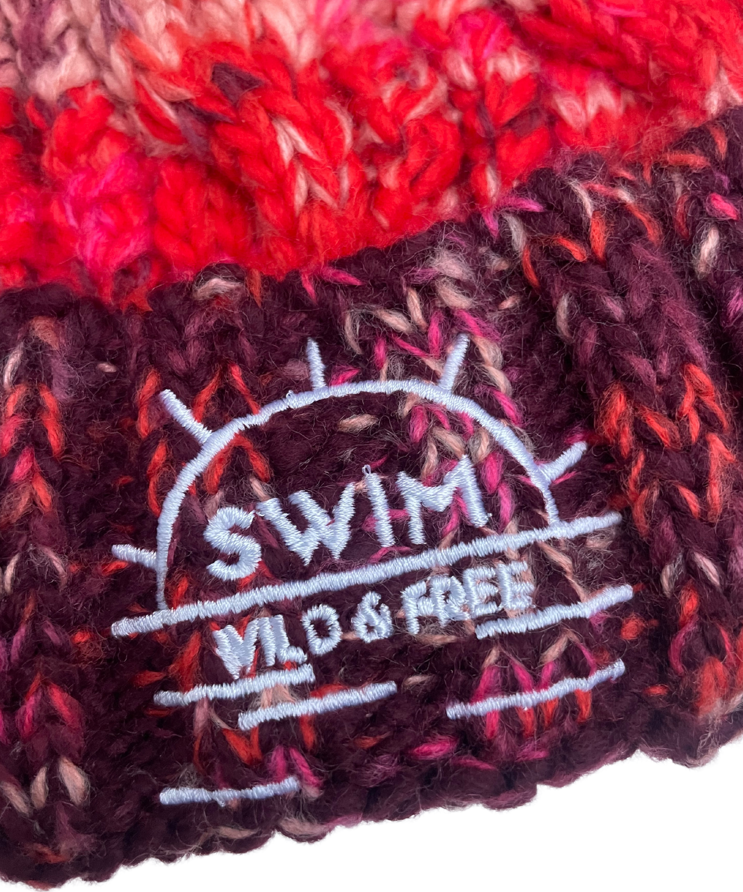 Swim Wild & Free Branded Bobble Hat Cherry Sherbert