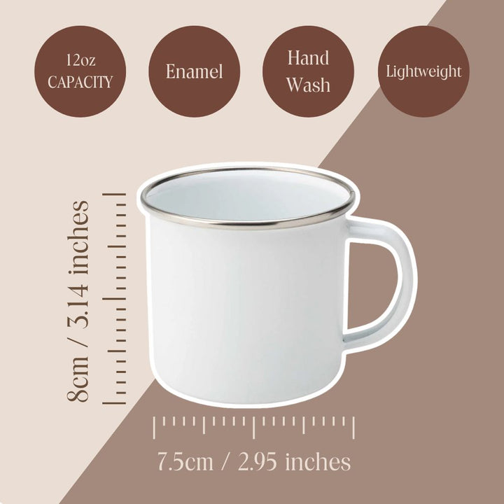 Cold Water Fierce Heart Enamel Mug – 12oz Wild Swimming Mug for Women - Brunette Hair