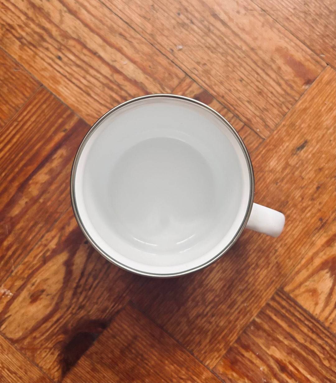Cold Water Fierce Heart Enamel Mug – 12oz Wild Swimming Mug for Women - Brunette Hair