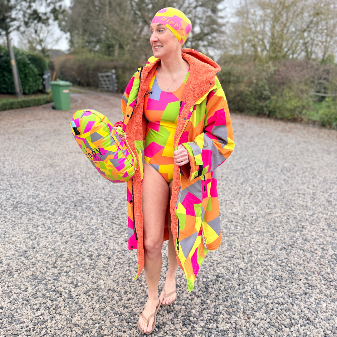 Dippy Silicone Swim Cap - Geo