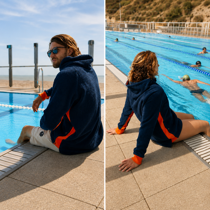Hampstead (Hoodie) Navy + Orange