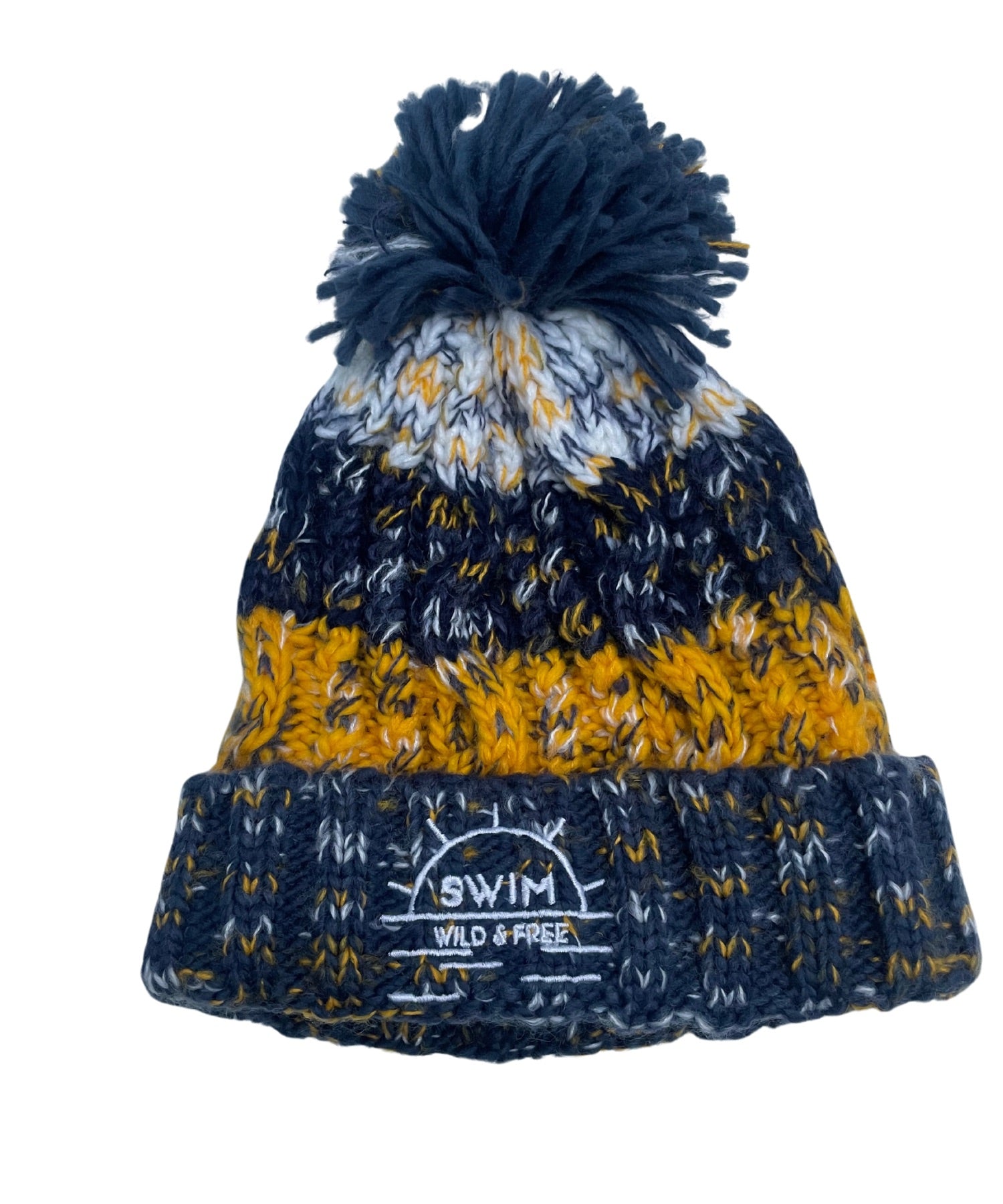 Swim Wild & Free Branded Bobble Hat Morning Frost