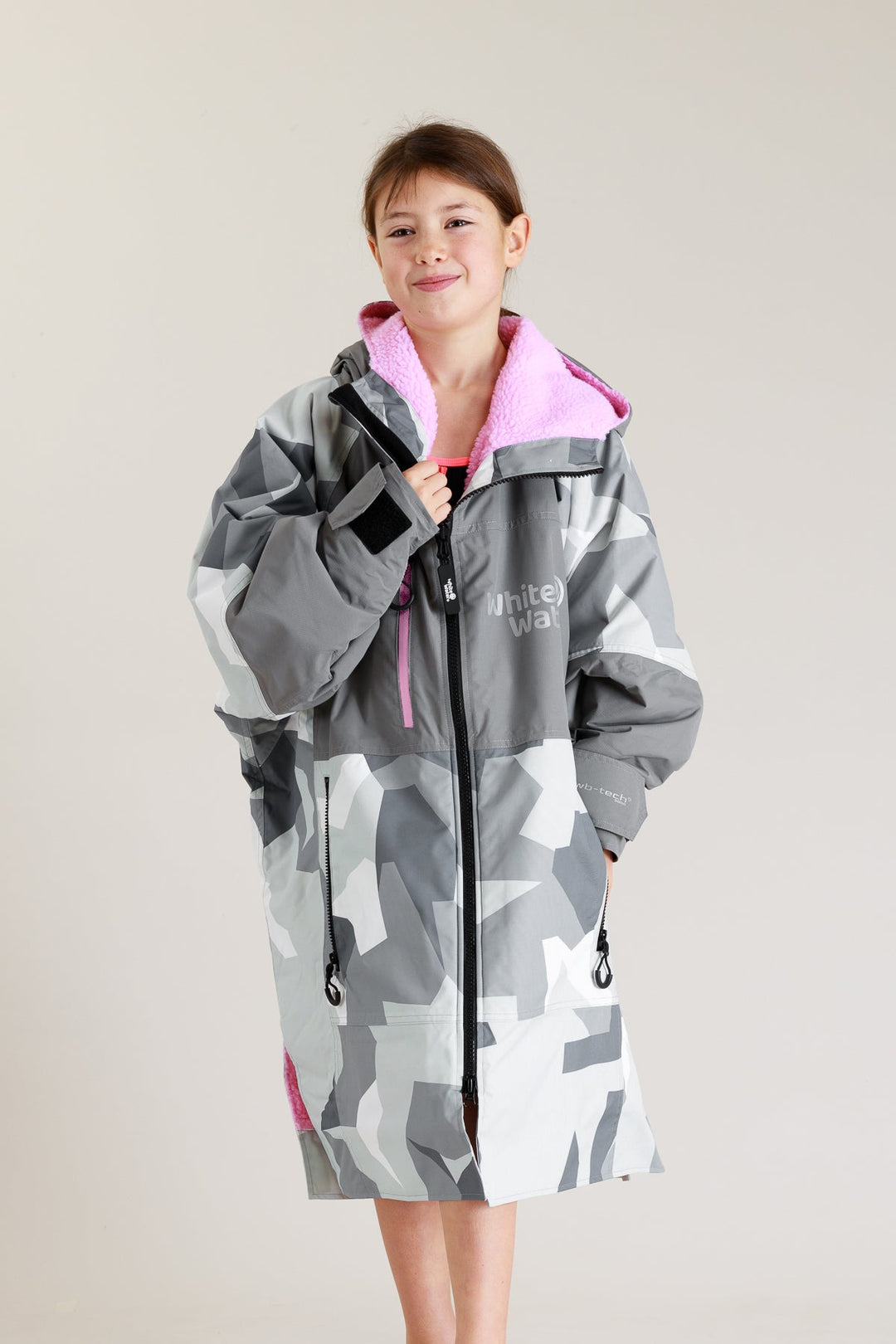 Kids Hard Shell Robe - Arctic Camo/Pink