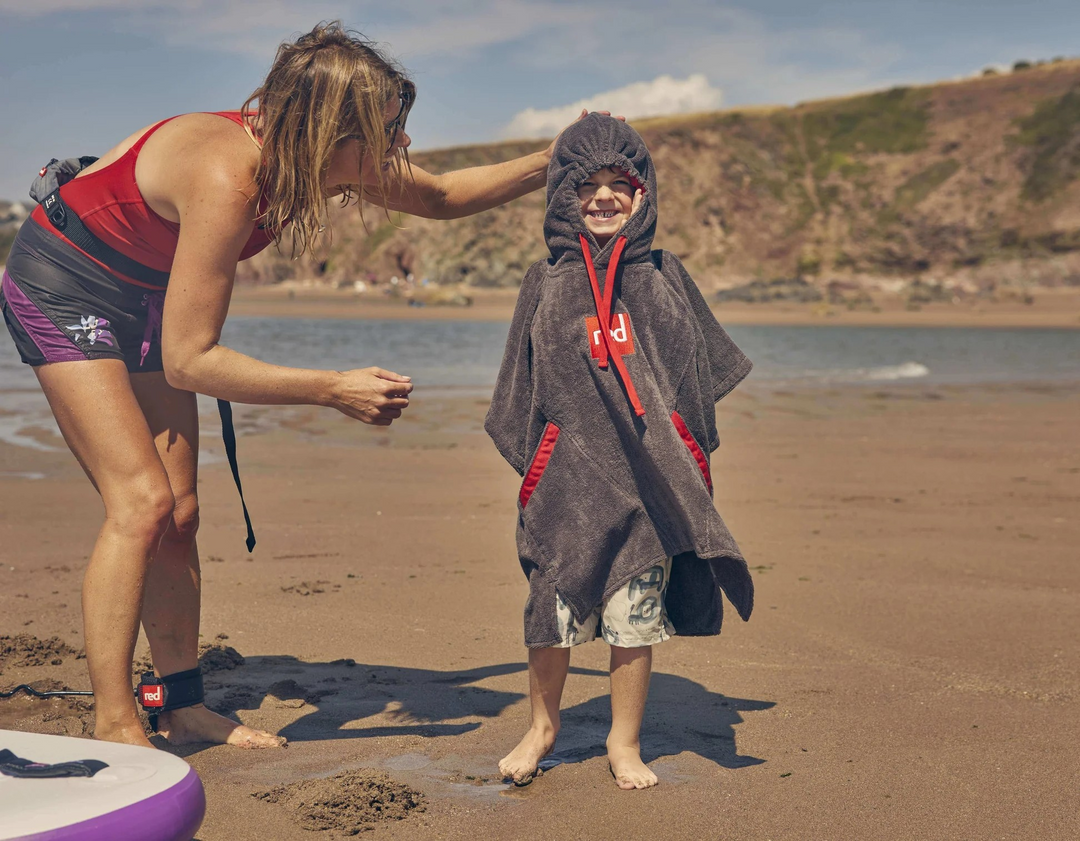 Kids Towelling Change Robe - Grey
