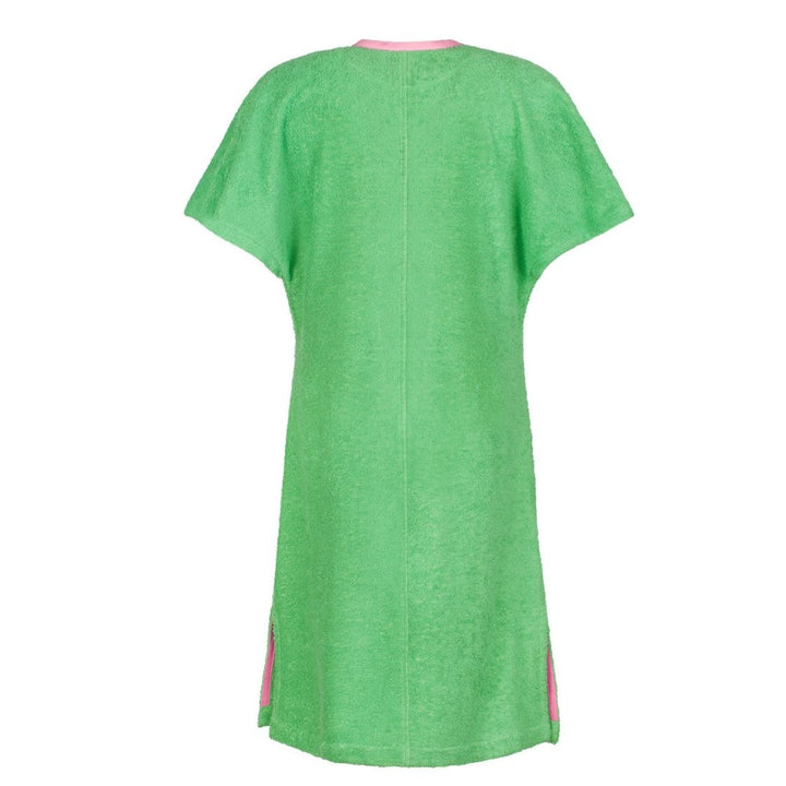 Back view of the Kiss short beach dress in fresh green