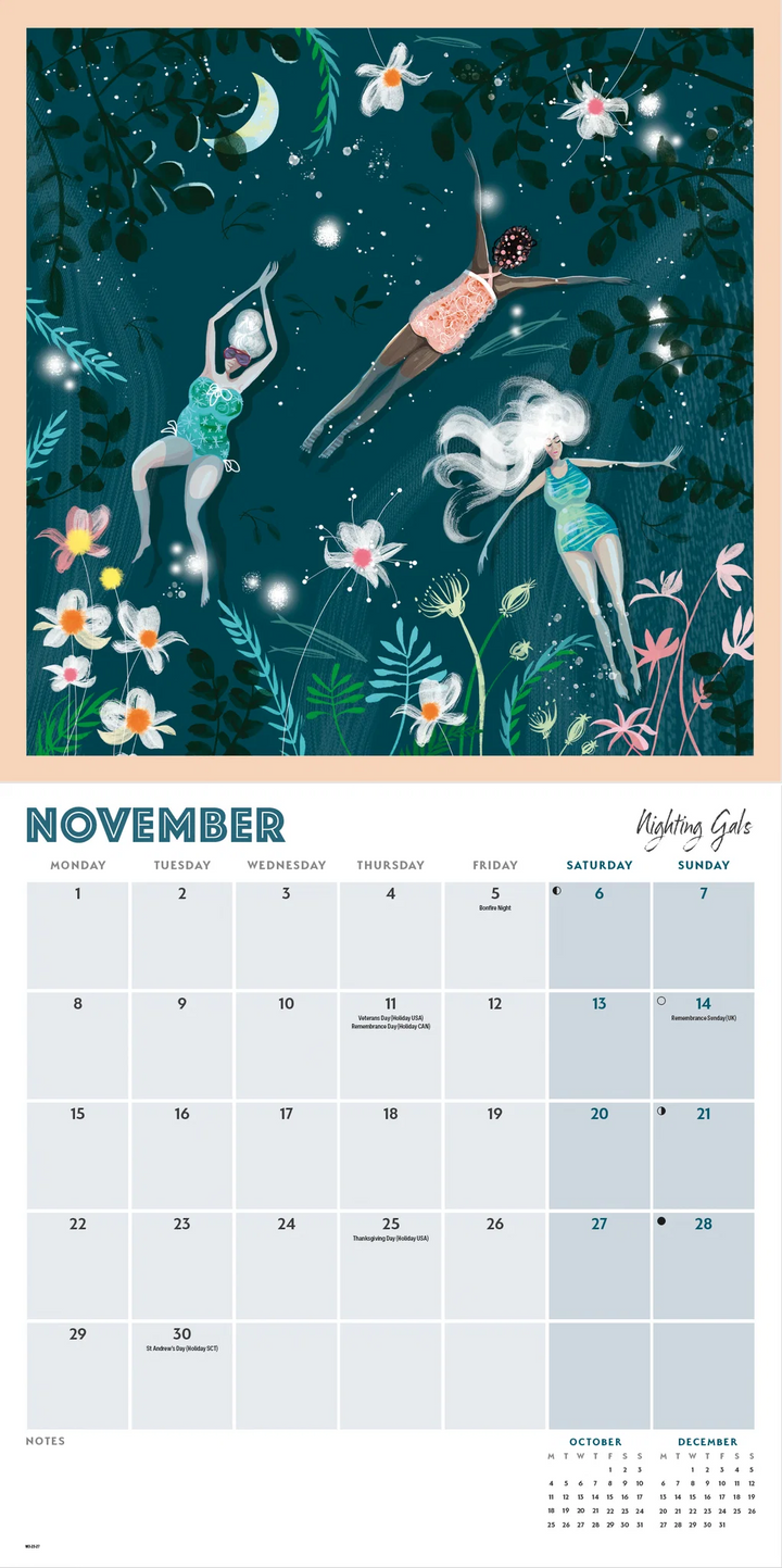 Dips, Swims &amp; Coffee 2027 Wall Calendar