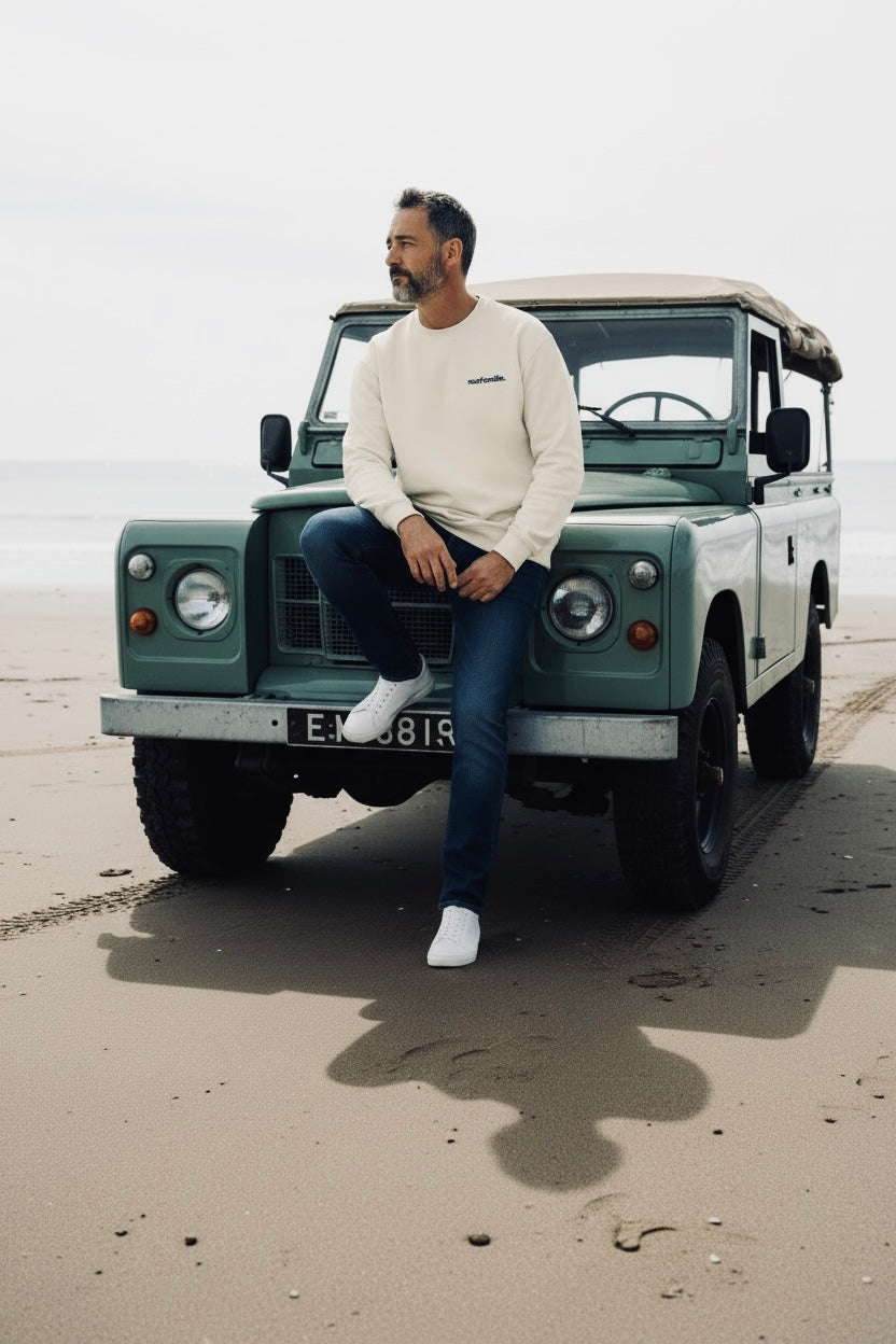 Men’s Atlantic Oversized Sweatshirt – Oat | Organic Cotton Comfort by Surfsmile