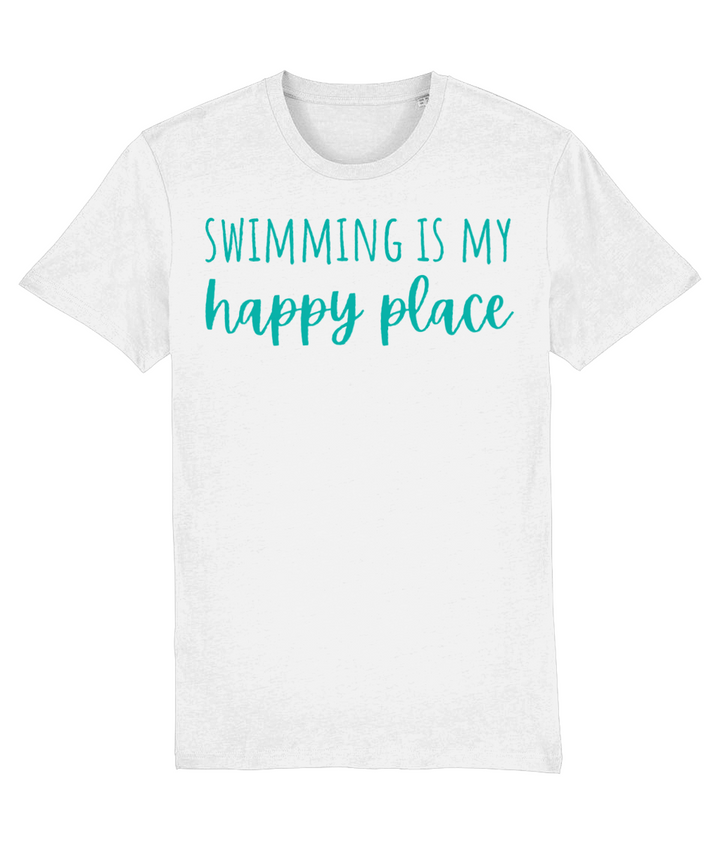 Swimming Is My Happy Place Unisex Organic Cotton T-shirt