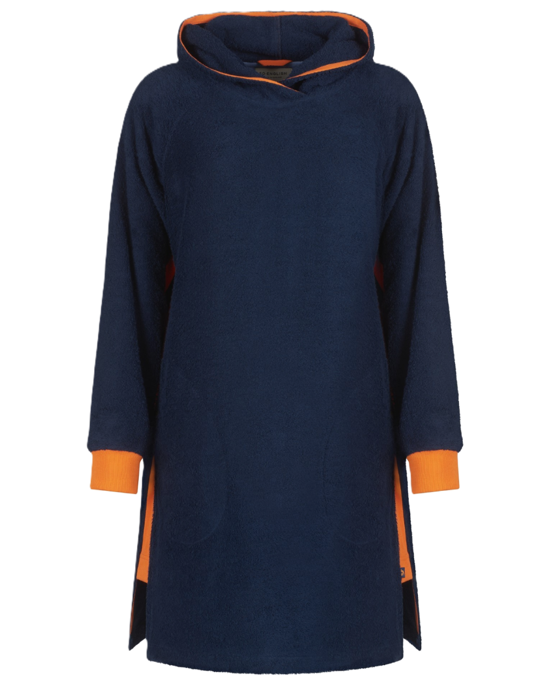 Navy and orange long hoodie from So English, featuring a casual fit and soft fabric, perfect for relaxed outdoor wear.