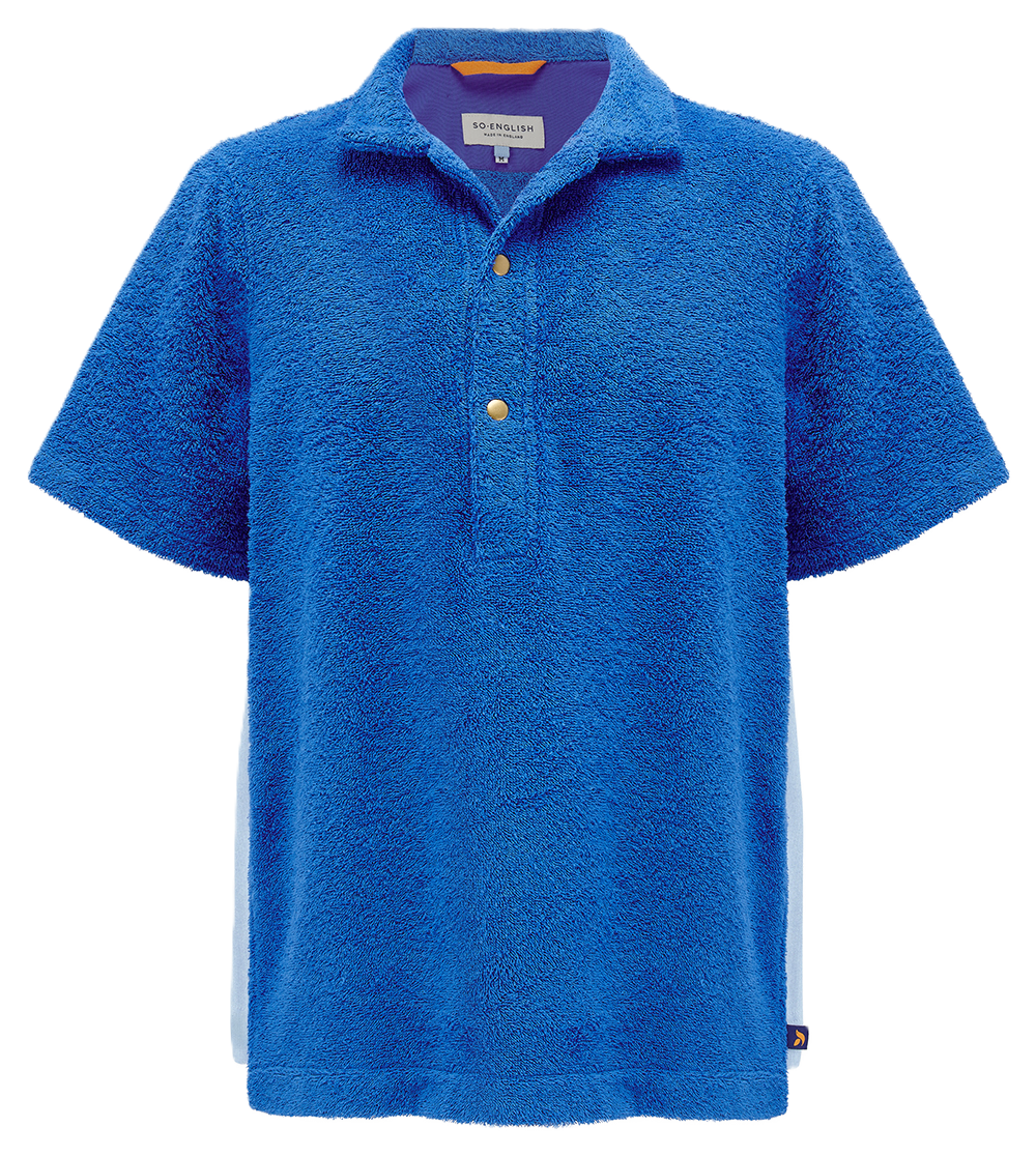 So English Bond polo shirt in Brighton Blue, featuring a classic design and soft fabric, ideal for casual wear.