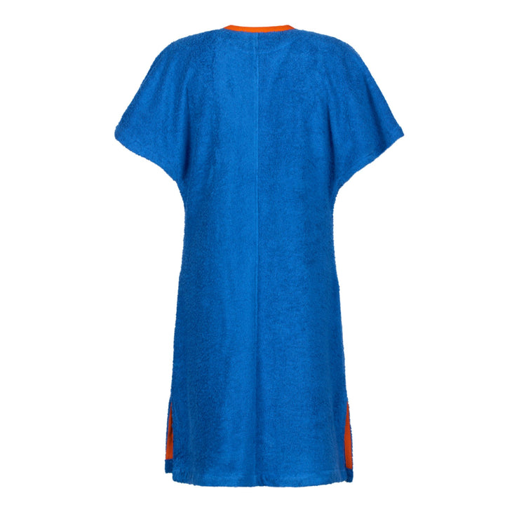 Back view of the Kiss short dress in Brighton Blue
