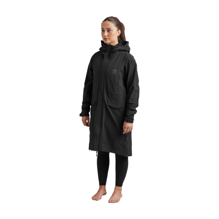 Women's Pursuit Waterproof Lightweight Changing Robe Jacket - Obsidian Black