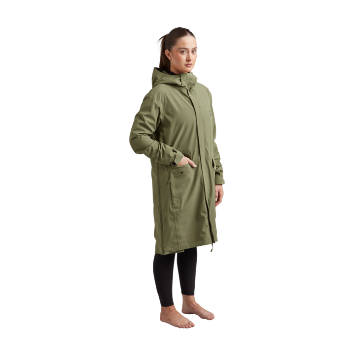 Women's Pursuit Waterproof Lightweight Changing Robe Jacket - Olive Green