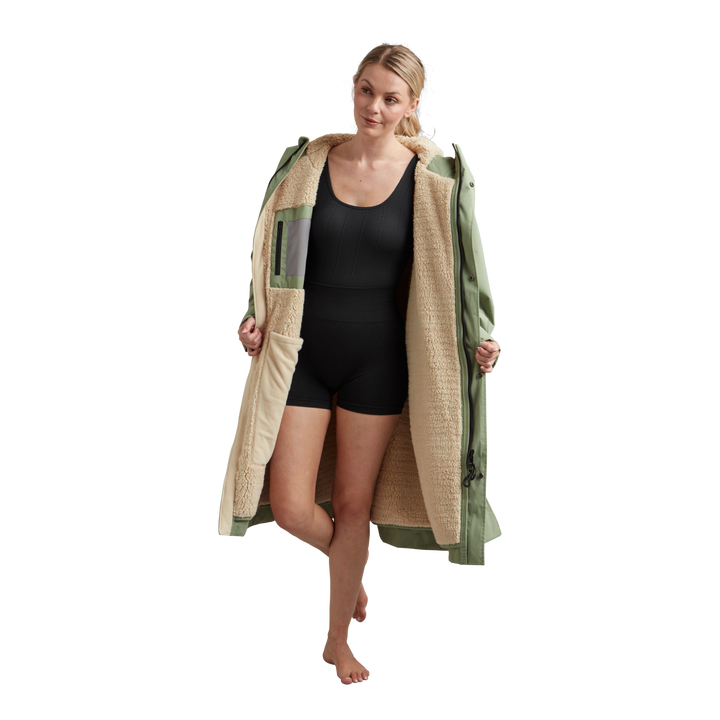 Women's Long Sleeve Waterproof Dry Changing Robe Alter Evo - Sage Green