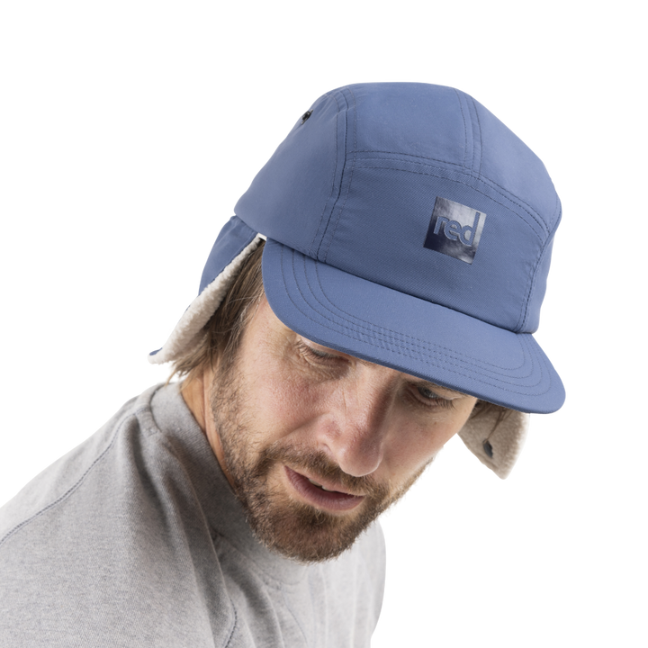 Fleece-Lined Peaked Trapper Hat - Admiral Blue