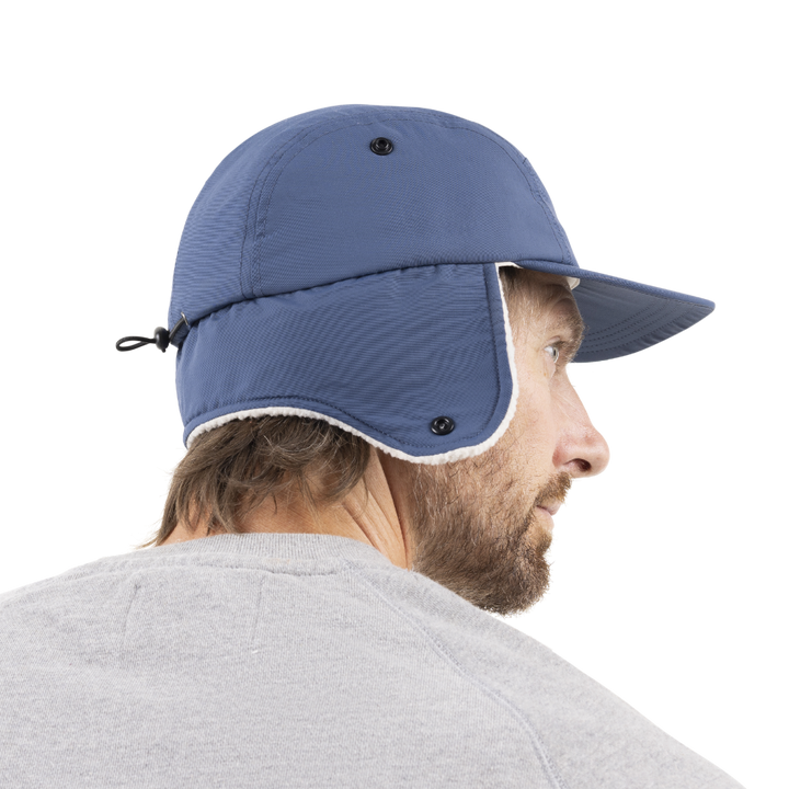 Fleece-Lined Peaked Trapper Hat - Admiral Blue