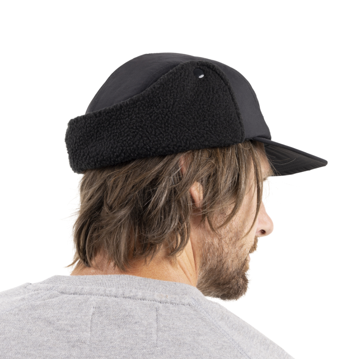 Fleece-Lined Peaked Trapper Hat - Stealth Black