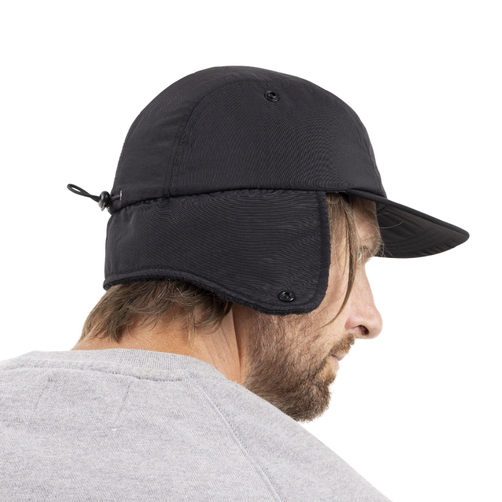 Fleece-Lined Peaked Trapper Hat - Stealth Black