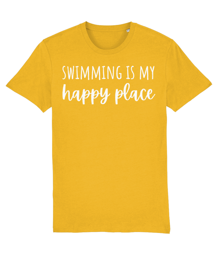 Swimming Is My Happy Place Unisex Organic Cotton T-shirt