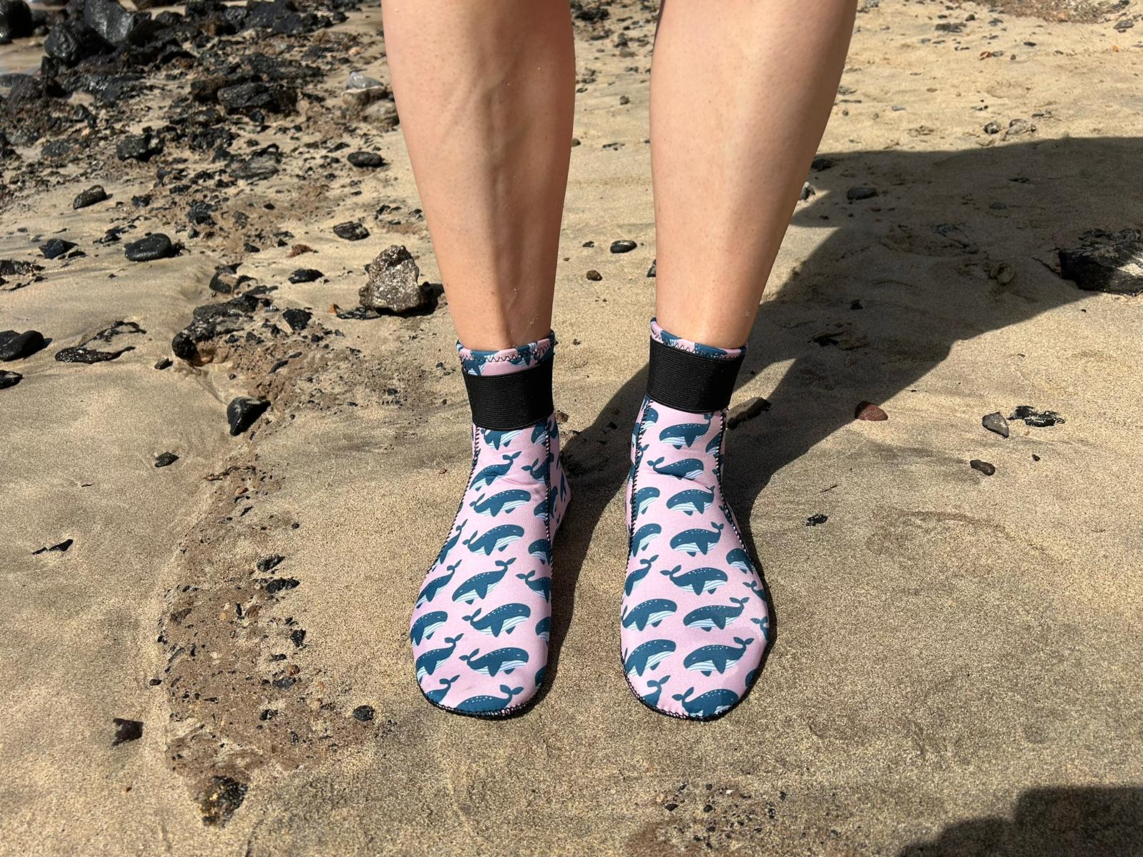 Eco-friendly neoprene wild swimming socks: Humpback