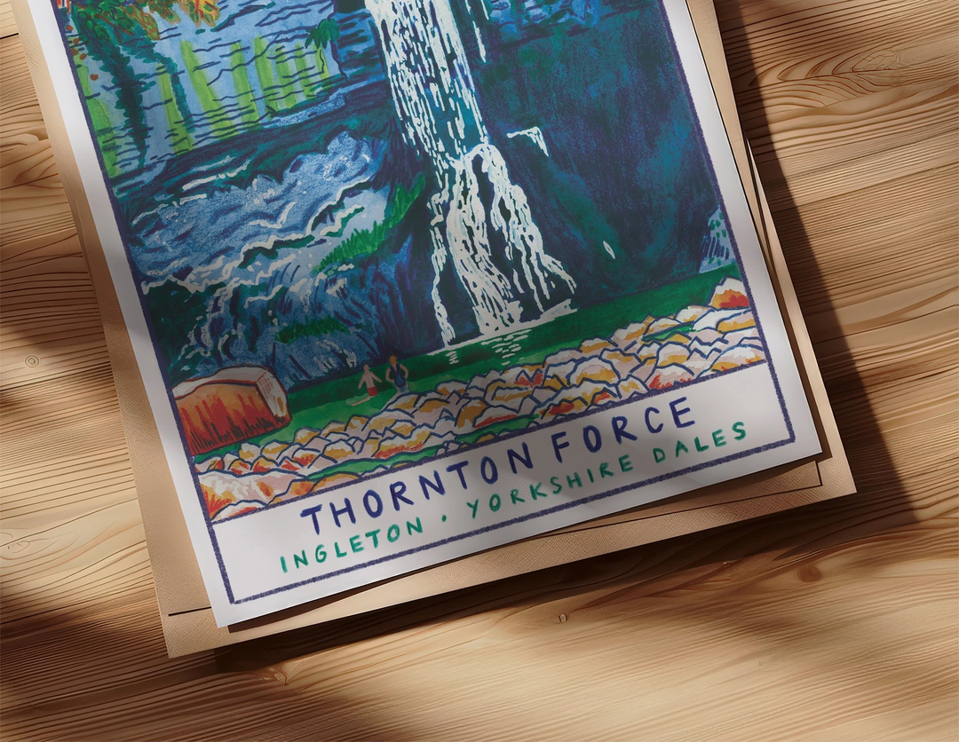 Thornton Force Wild Swimming Waterfall Print - Yorkshire