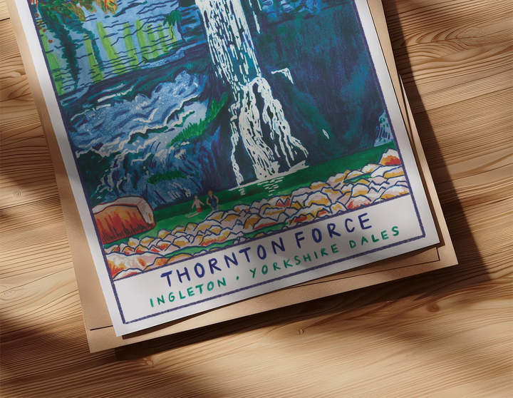 Thornton Force Wild Swimming Waterfall Print - Yorkshire